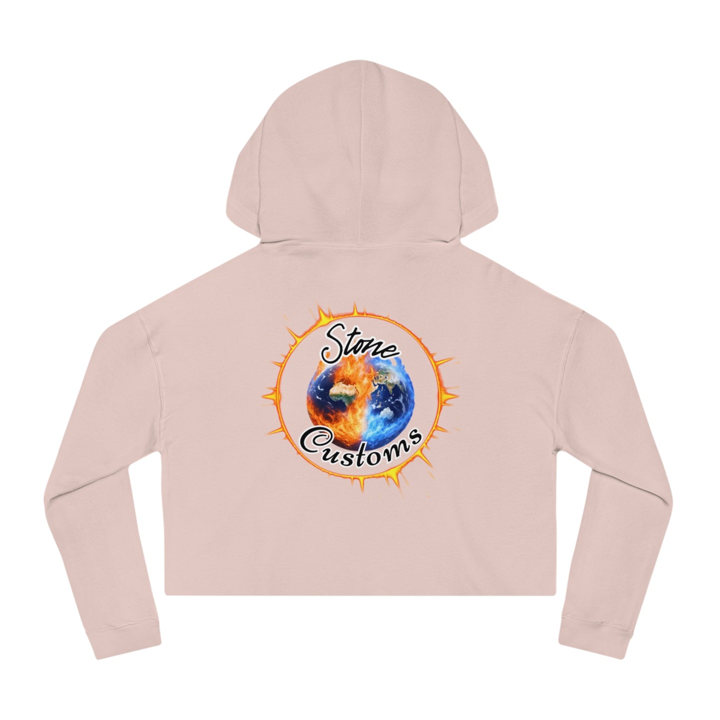 Fun Graphic Cropped Hooded Sweatshirt - “I’m Extremely Unstable! Run!” with “Stone Customs” logo on back