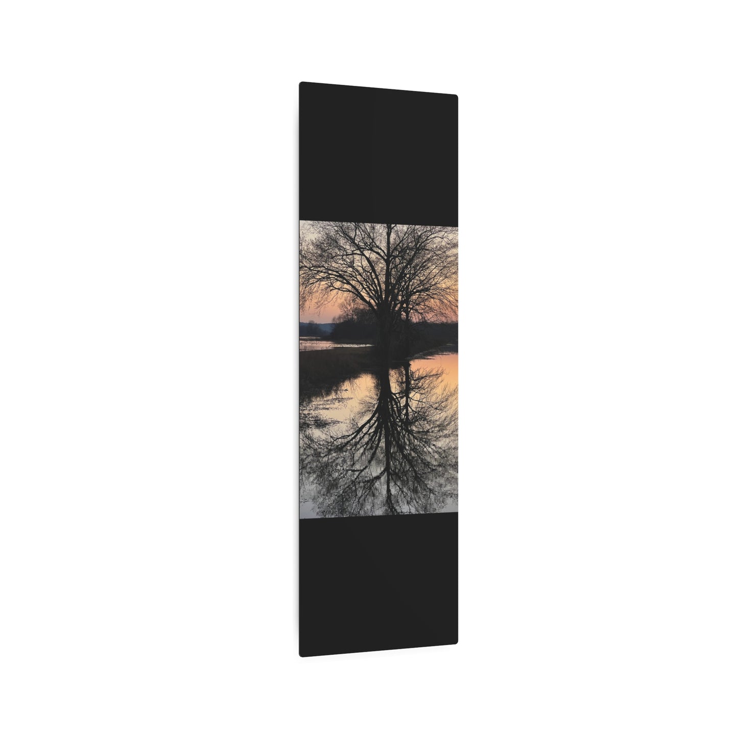 “Reflection At Sunset” Vertical Metal Art Sign