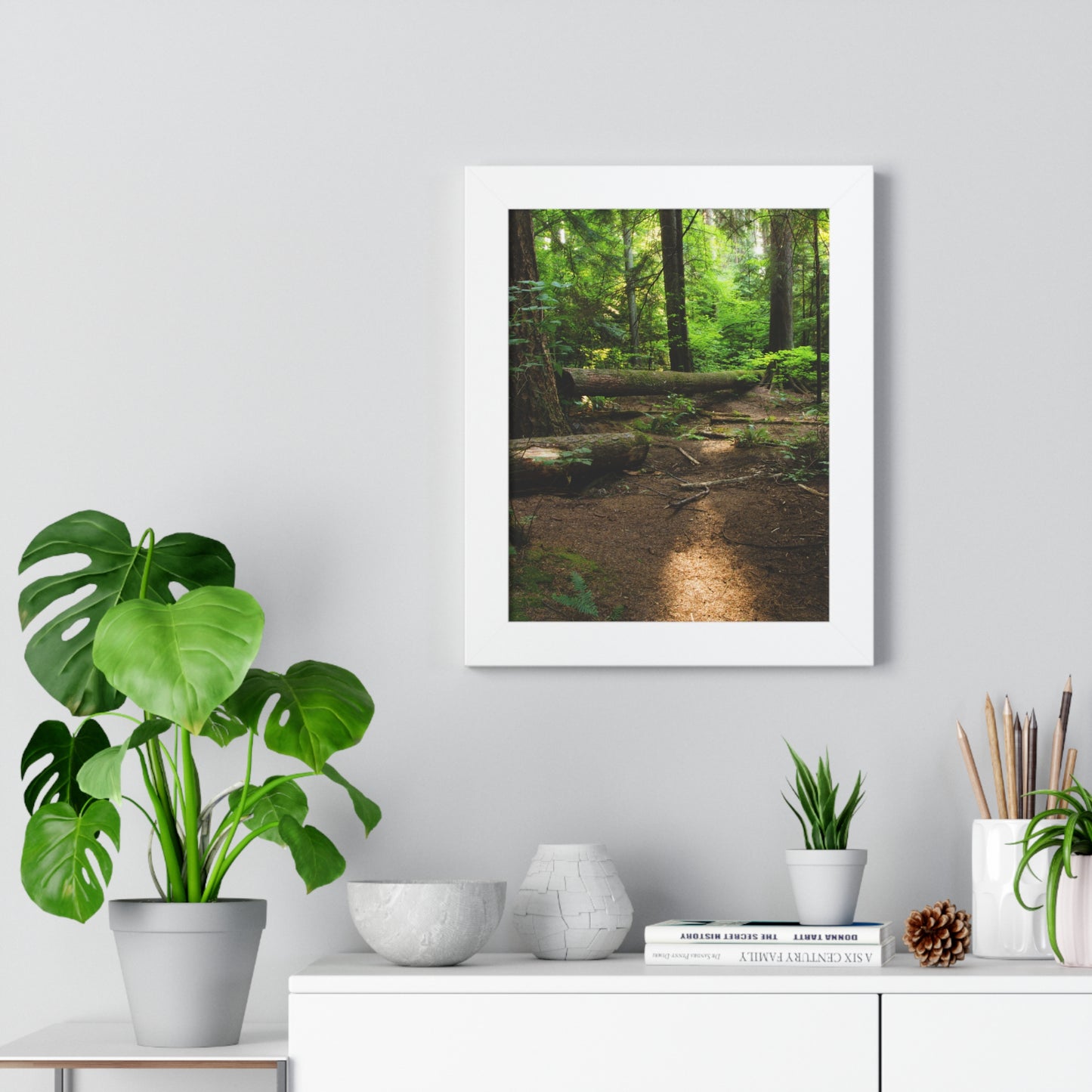 "Fallen Tree" Framed Vertical Poster