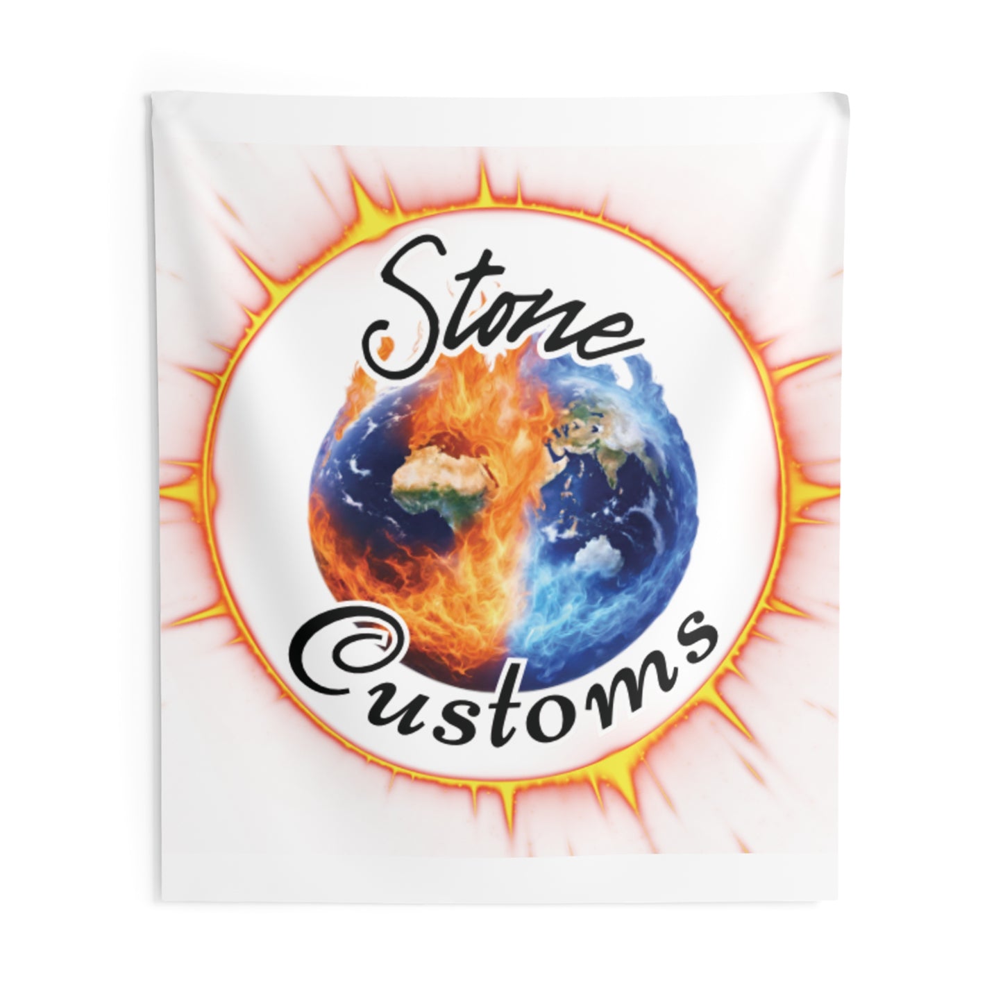 "Stone Customs" White Indoor Wall Tapestries