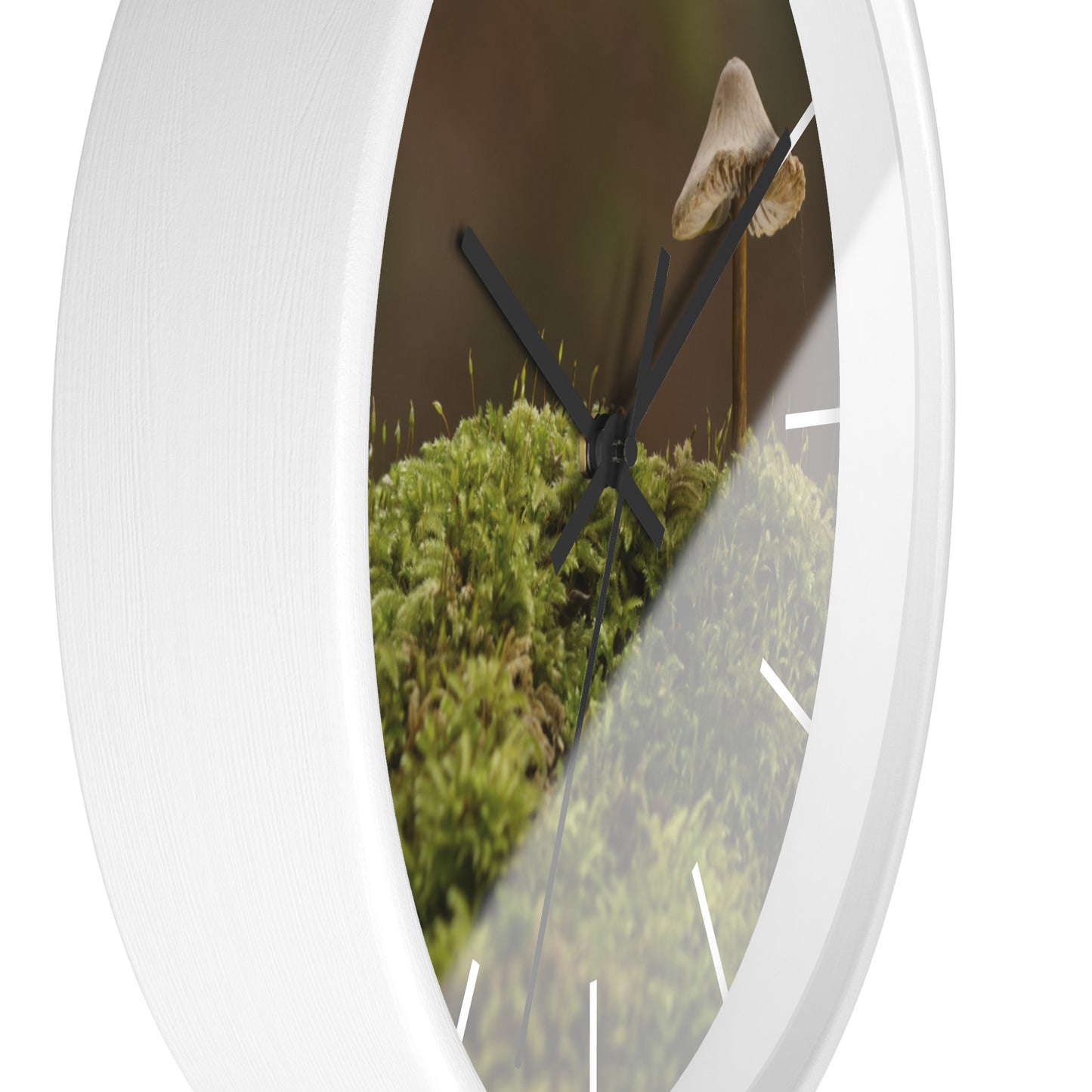 "Mushroom on Mossy Mound" Wall Clock