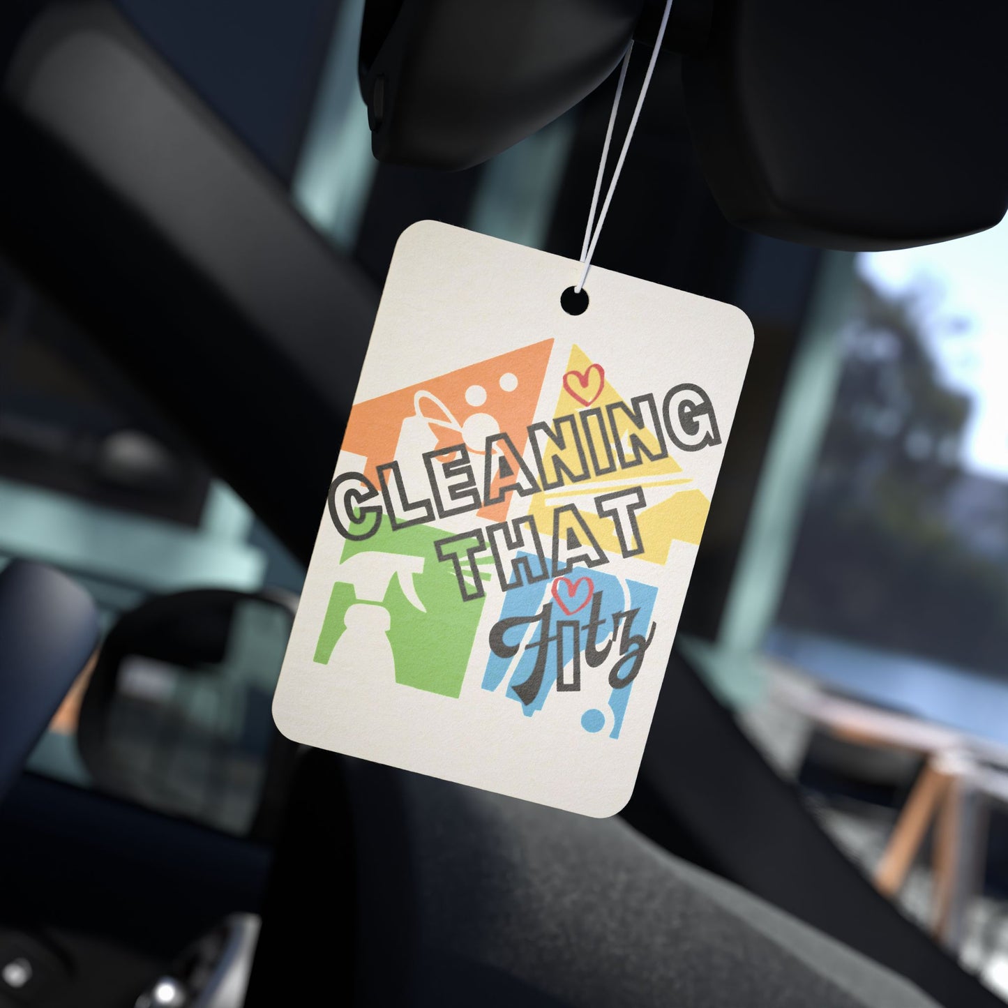 "Cleaning That Fitz" Logo Car Air Freshener