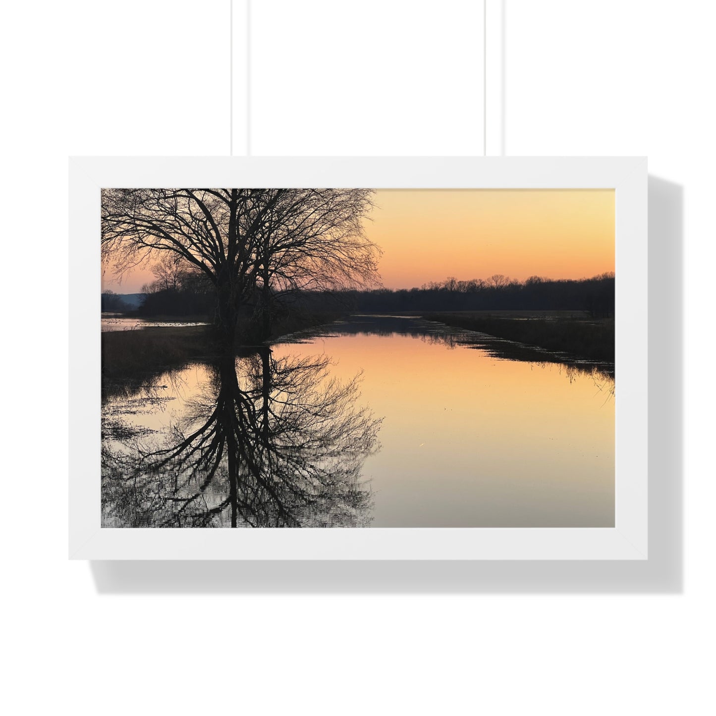 “Reflection At Sunset” Framed Horizontal Poster