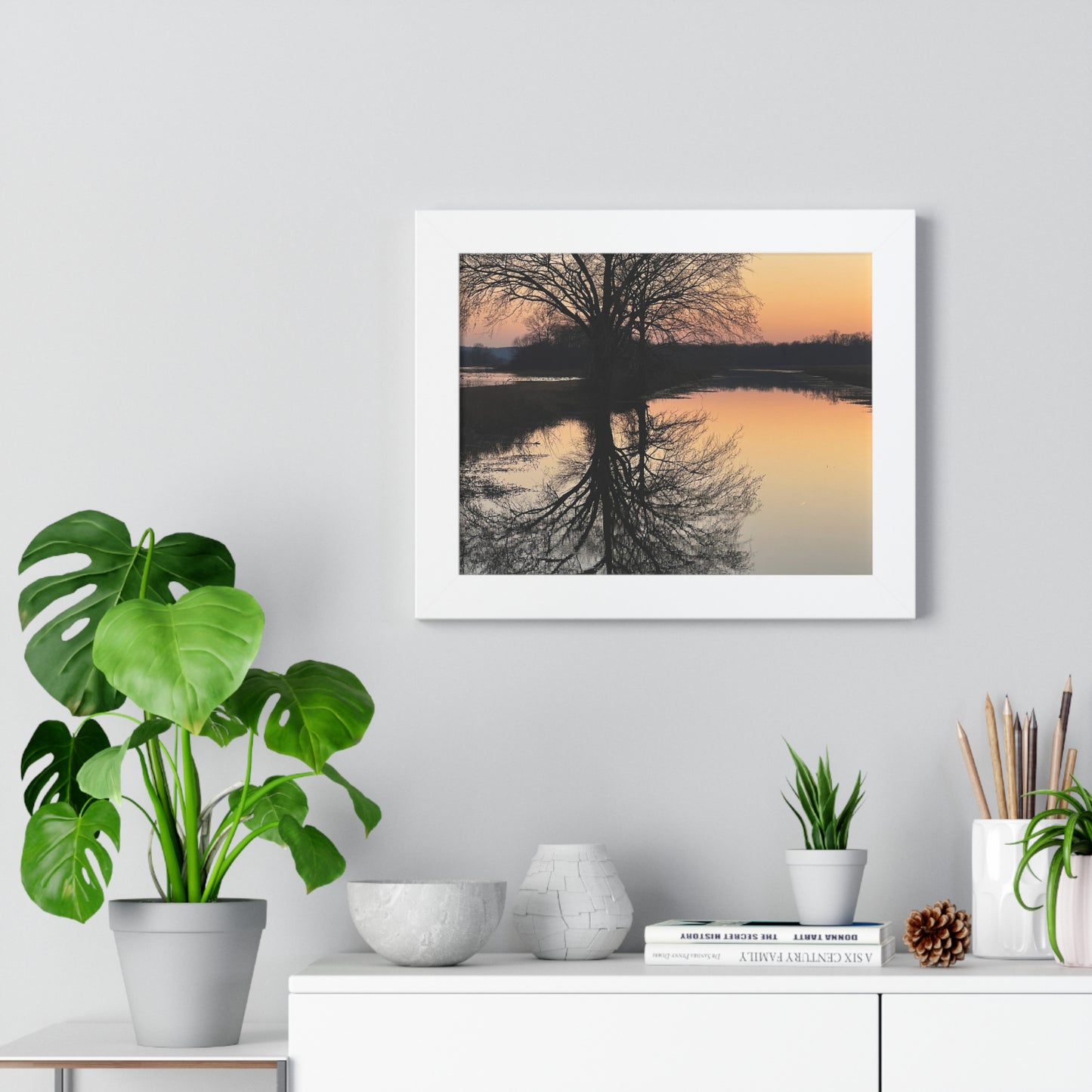 “Reflection At Sunset” Framed Poster