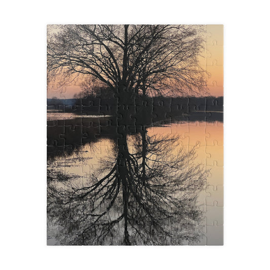 Vertical “Reflection At Sunset” Puzzle (110, 252, 520, 1014-piece)