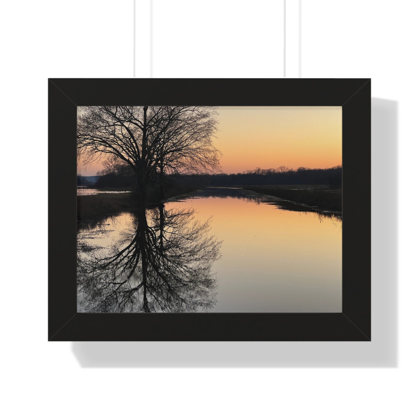 “Reflection At Sunset” Framed Horizontal Poster