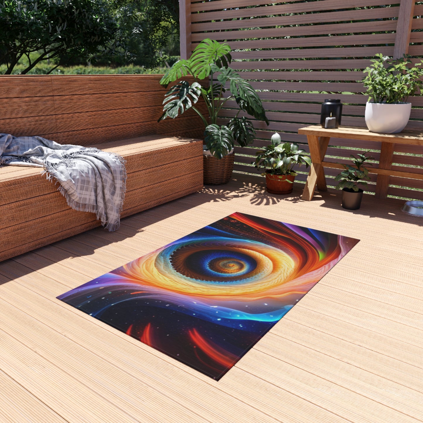 "Cosmic Spiral" Outdoor Rug