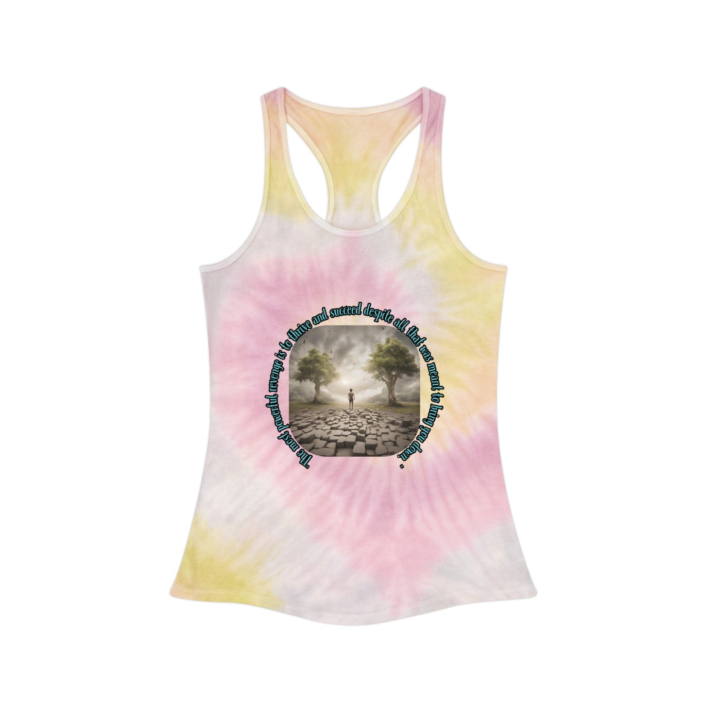 "The Best Revenge/Stone Customs" Tie Dye Racerback Tank Top