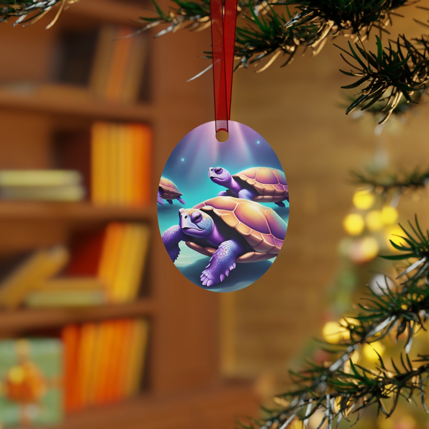 "Purple Turtles" Metal Ornaments