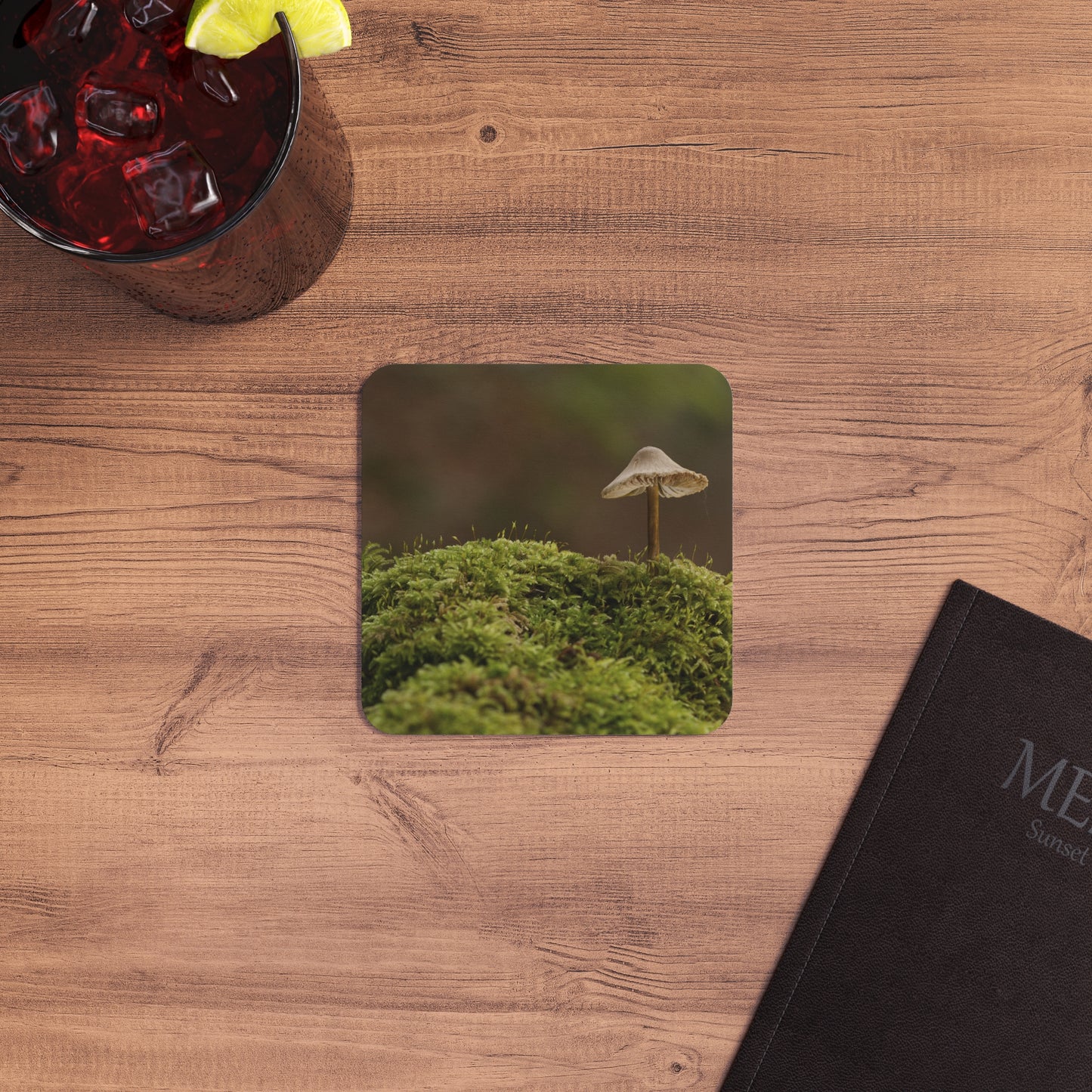 "Mushroom On Mossy Mound" Coasters (50, 100 pcs)