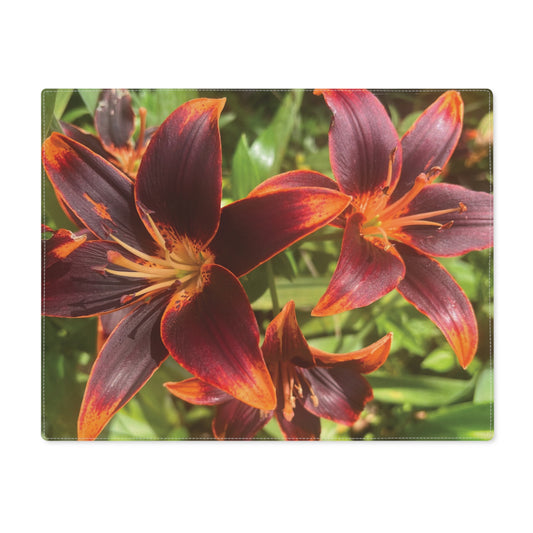 "Purple and Orange Flowers" Placemat, 1pc