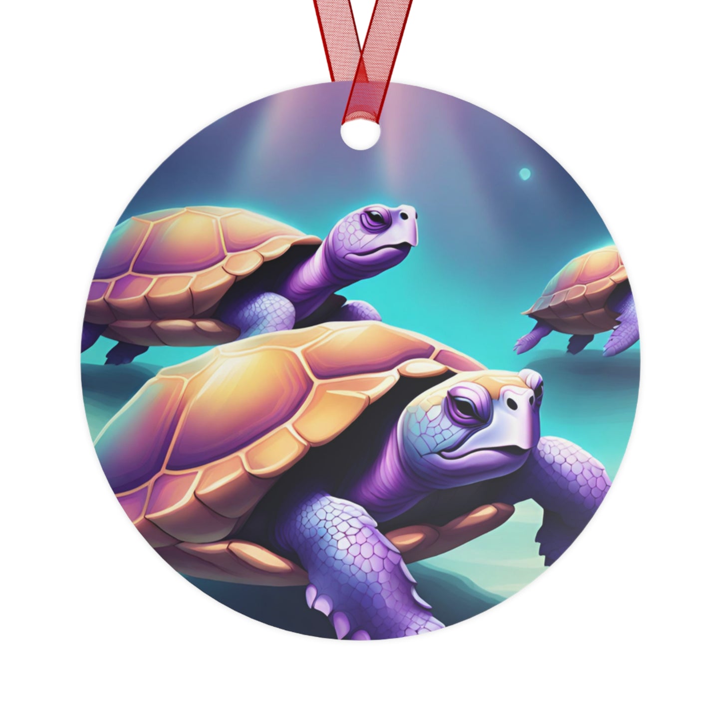 "Purple Turtles" Metal Ornaments