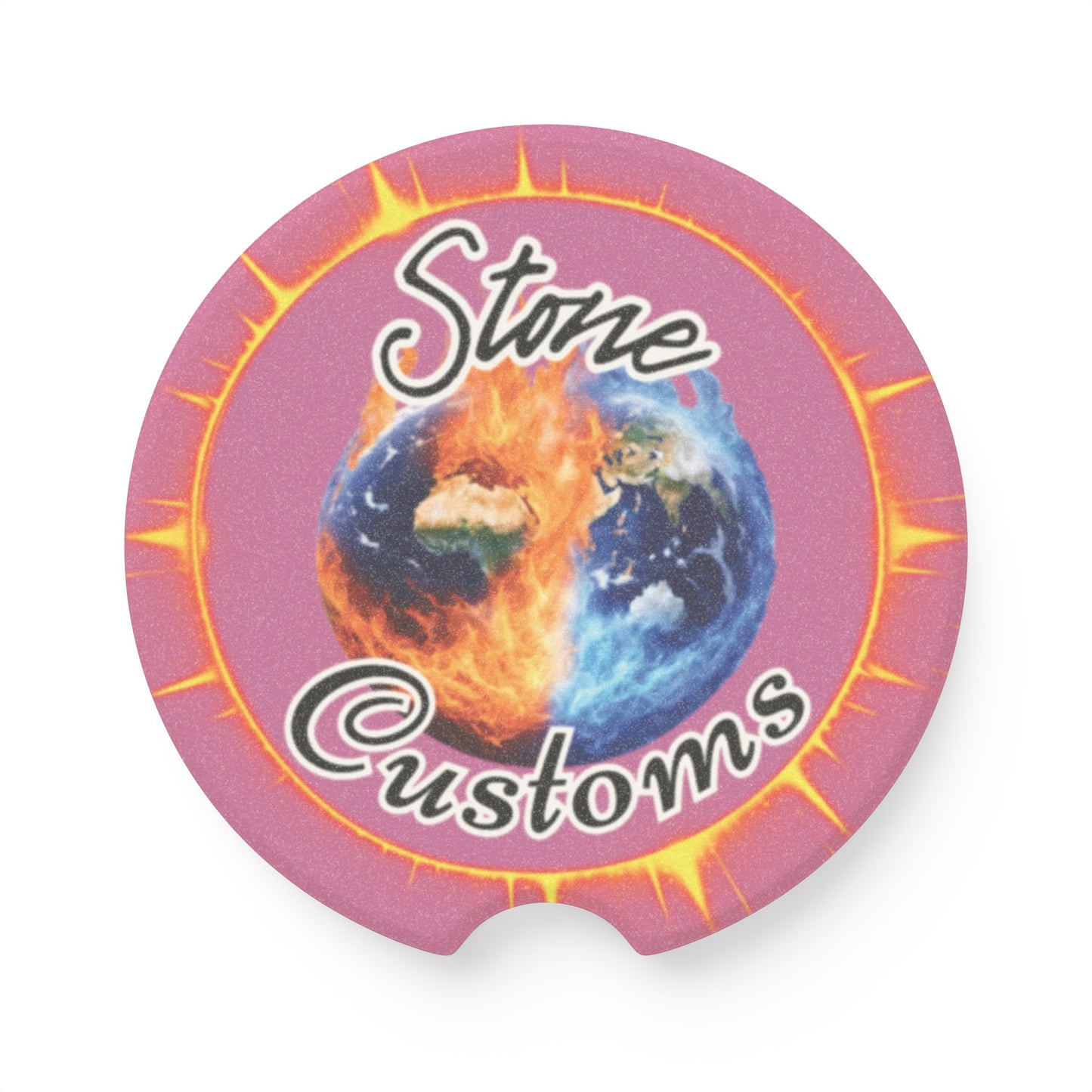 "Stone Customs" Soapstone Car Coaster (Pink)