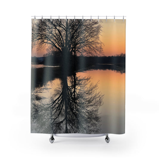 “Reflection At Sunset” Shower Curtain