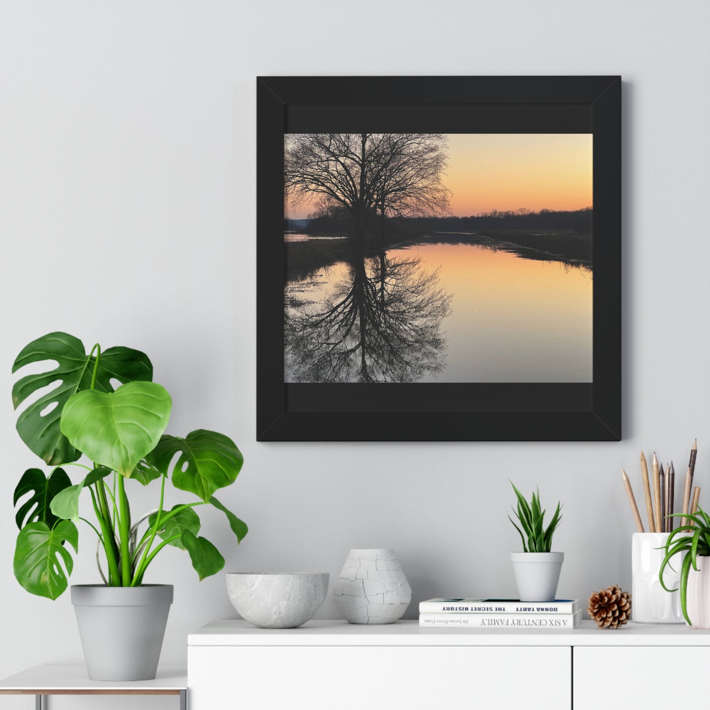 “Reflection At Sunset” Framed Horizontal Poster