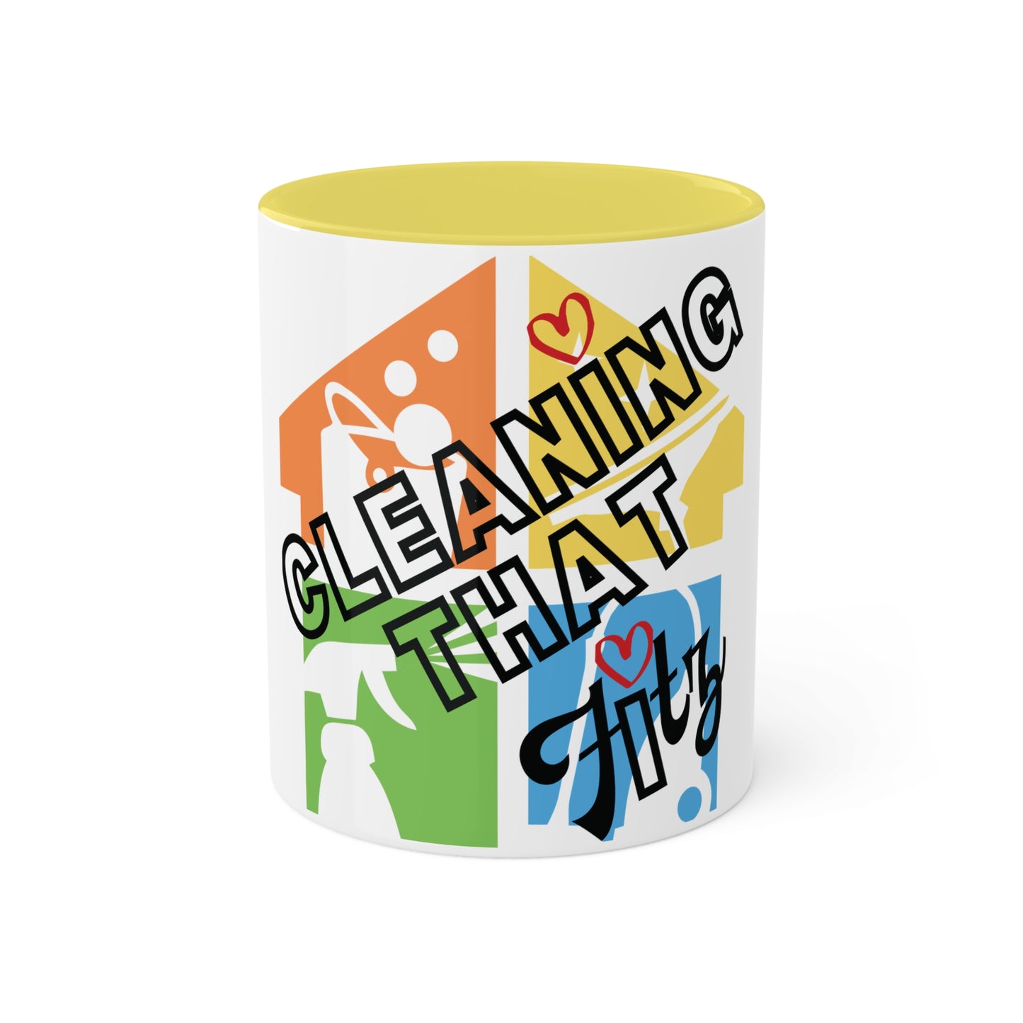 "Cleaning That Fitz" Logo Colorful Mugs, 11oz