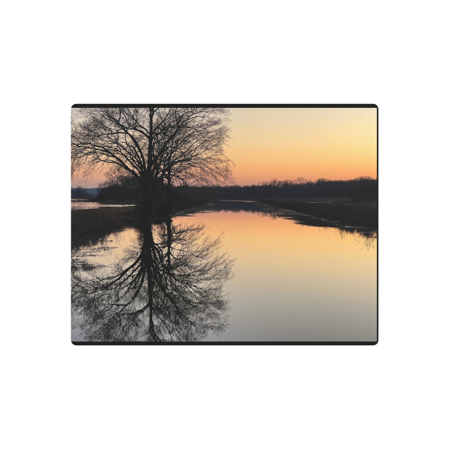 “Reflection At Sunset” Horizontal Metal Art Sign