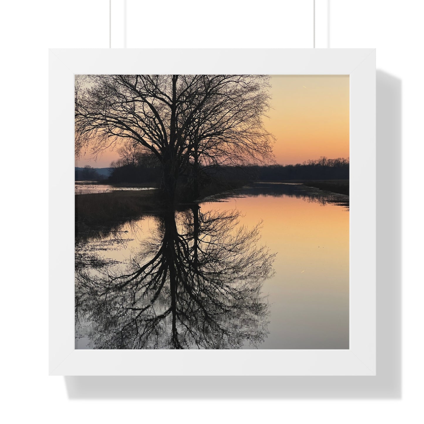 “Reflection At Sunset” Framed Poster