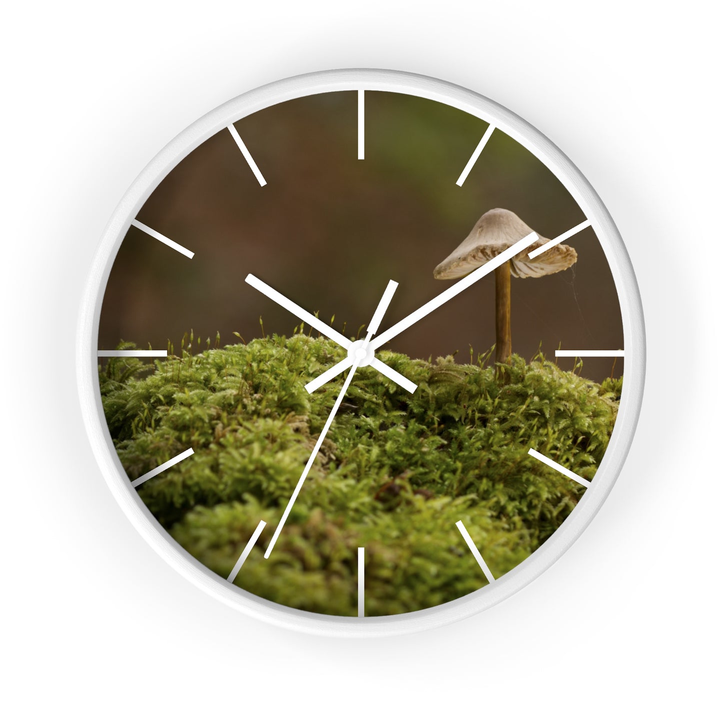 "Mushroom on Mossy Mound" Wall Clock