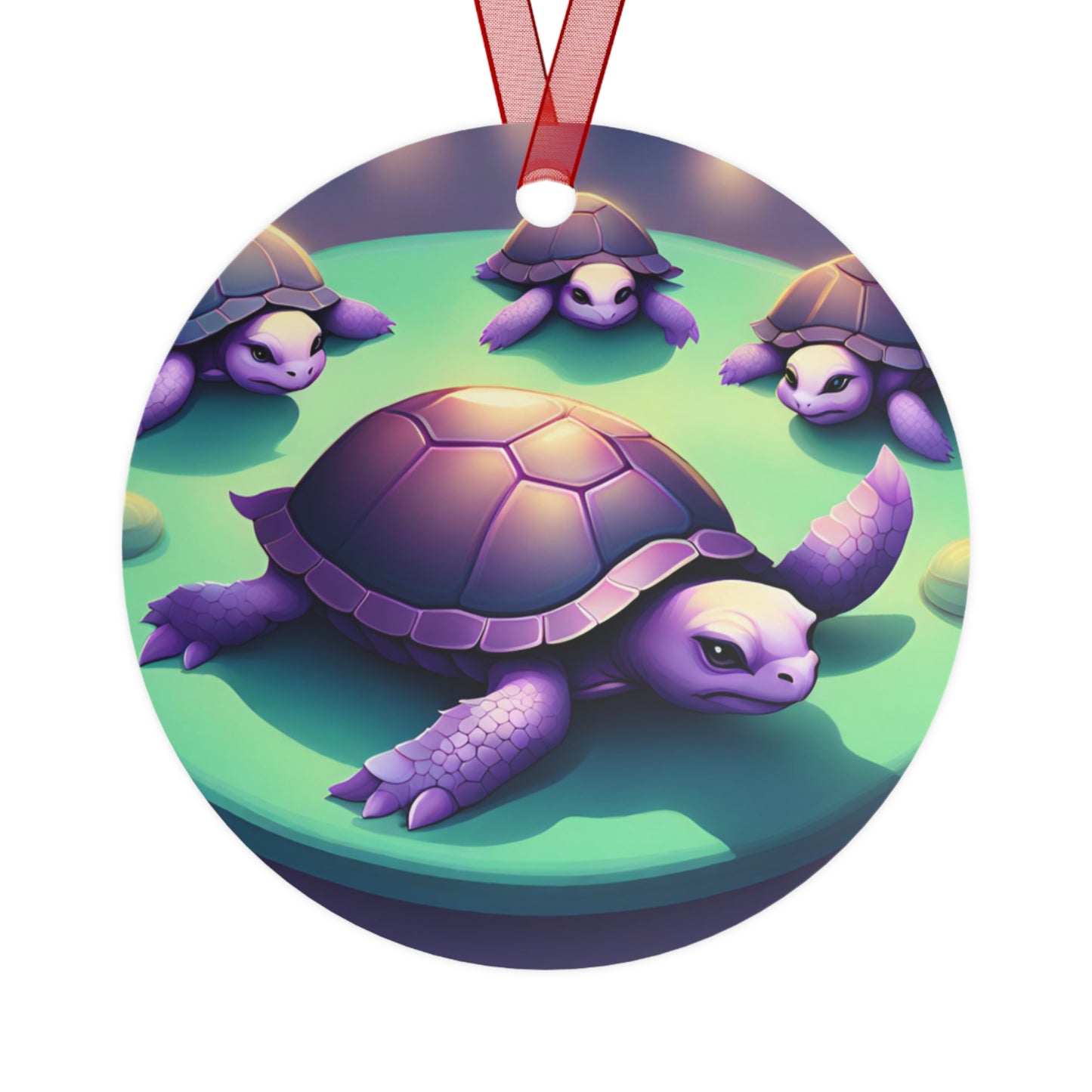 "Purple Turtles" Metal Ornaments