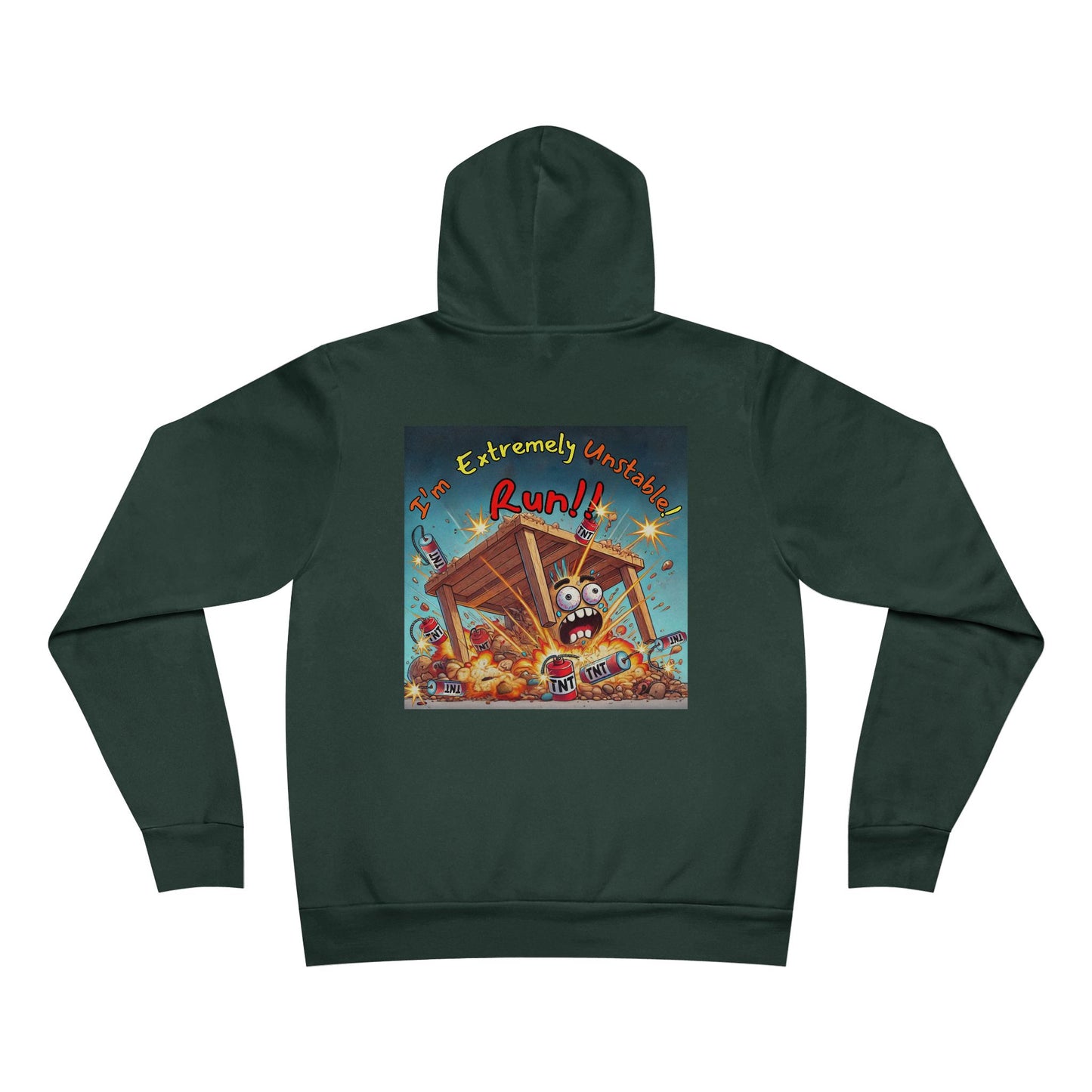 Unisex retro art Hoodie - “I'm Extremely Unstable r Run” on back
