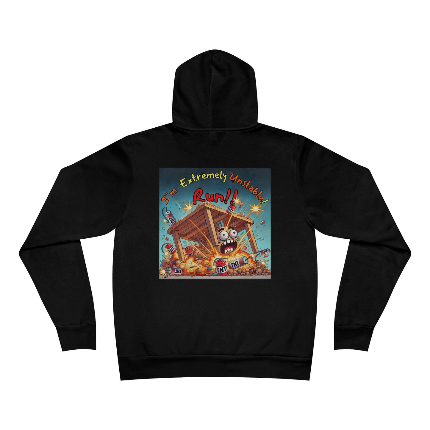 Unisex retro art Hoodie - “I'm Extremely Unstable r Run” on back