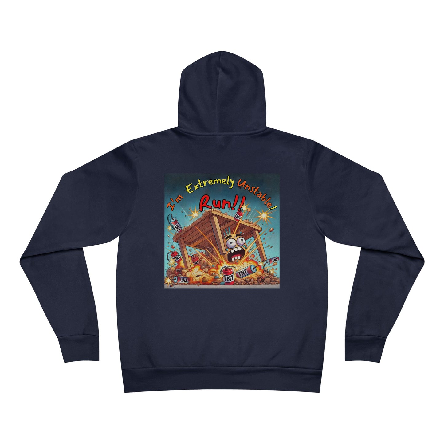 Unisex retro art Hoodie - “I'm Extremely Unstable r Run” on back