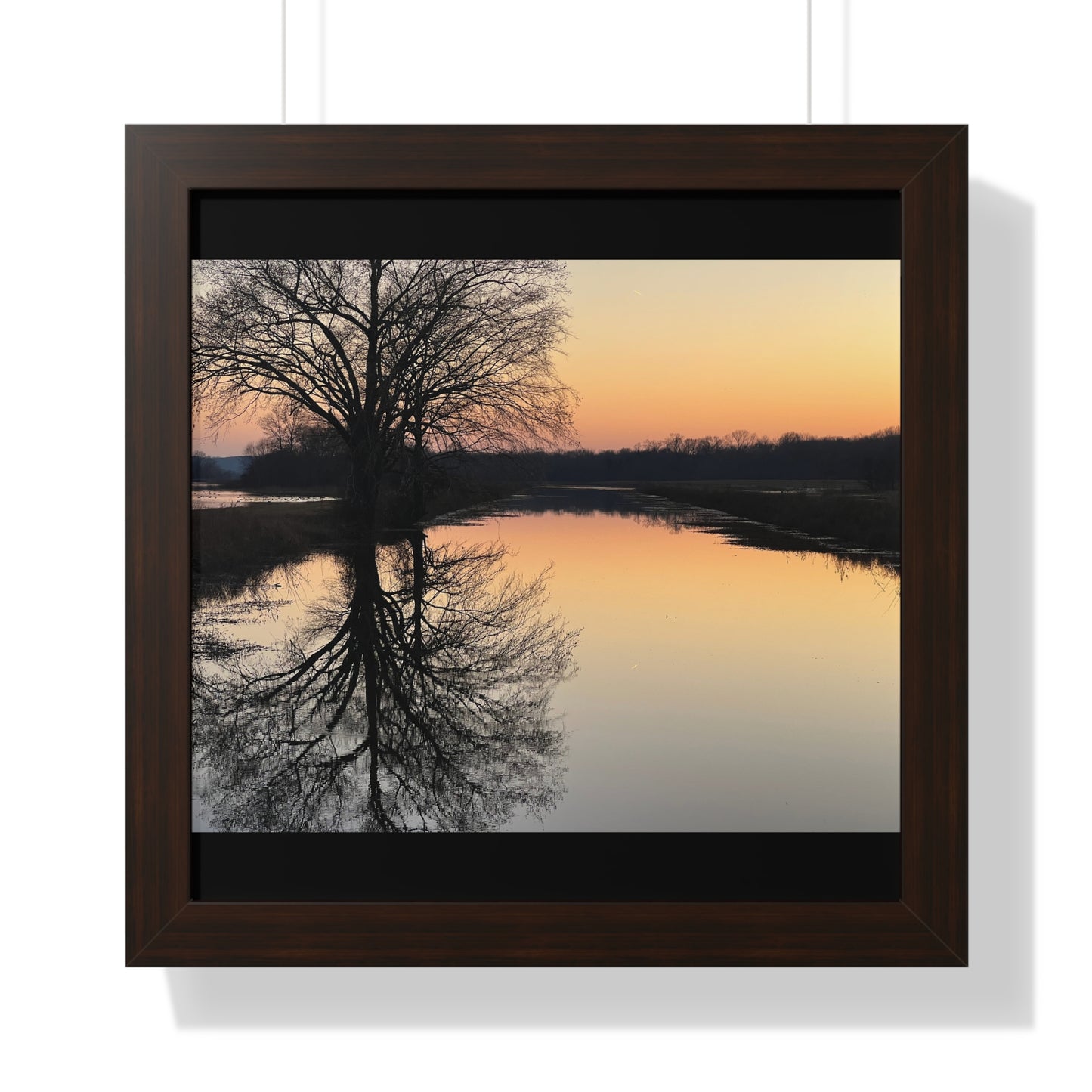 “Reflection At Sunset” Framed Horizontal Poster