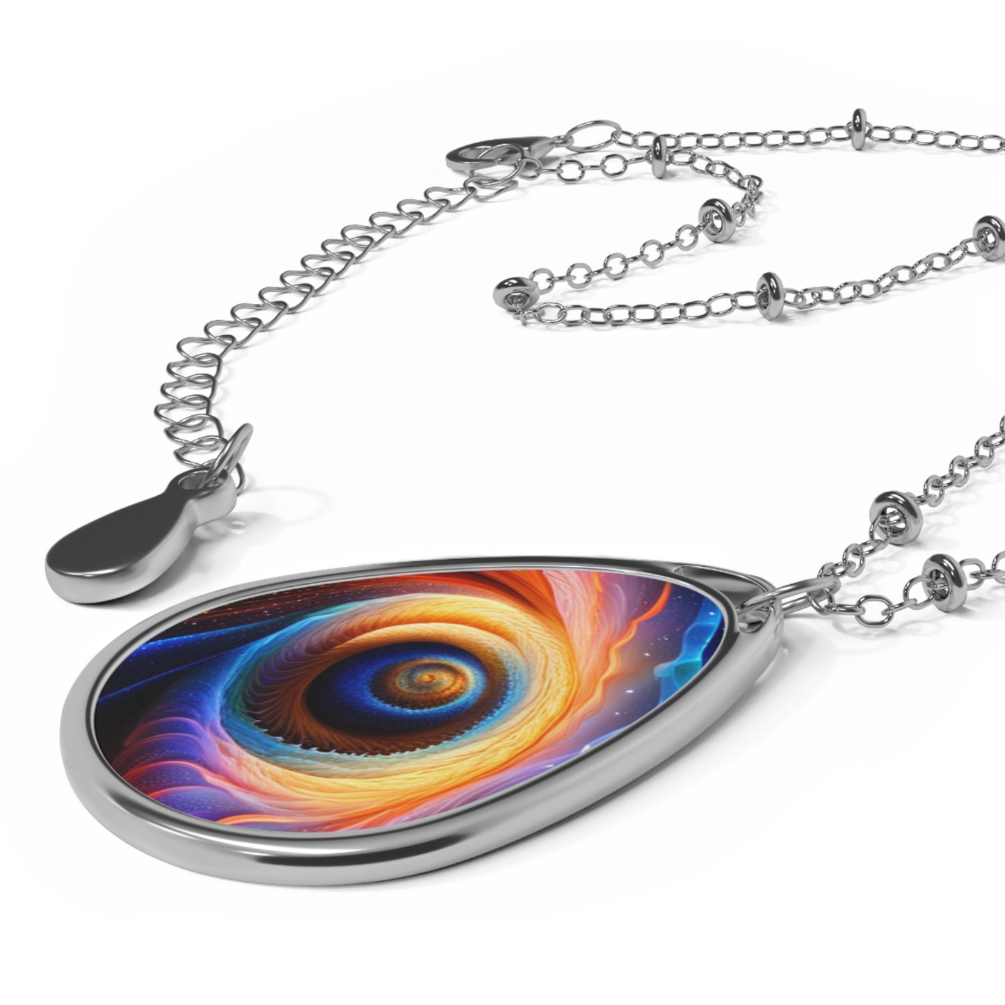 "Cosmic Spiral" Oval Necklace