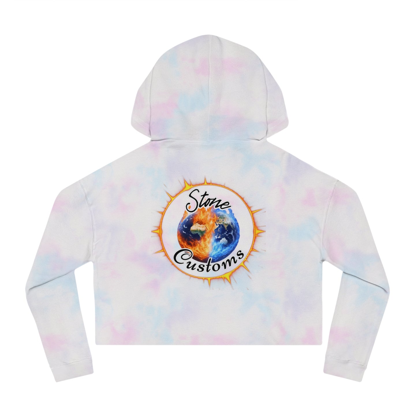 Fun Graphic Cropped Hooded Sweatshirt - “I’m Extremely Unstable! Run!” with “Stone Customs” logo on back