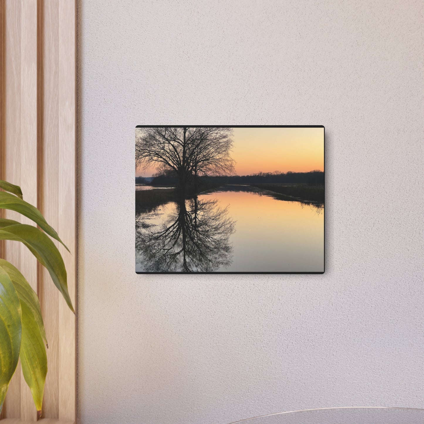 “Reflection At Sunset” Horizontal Metal Art Sign