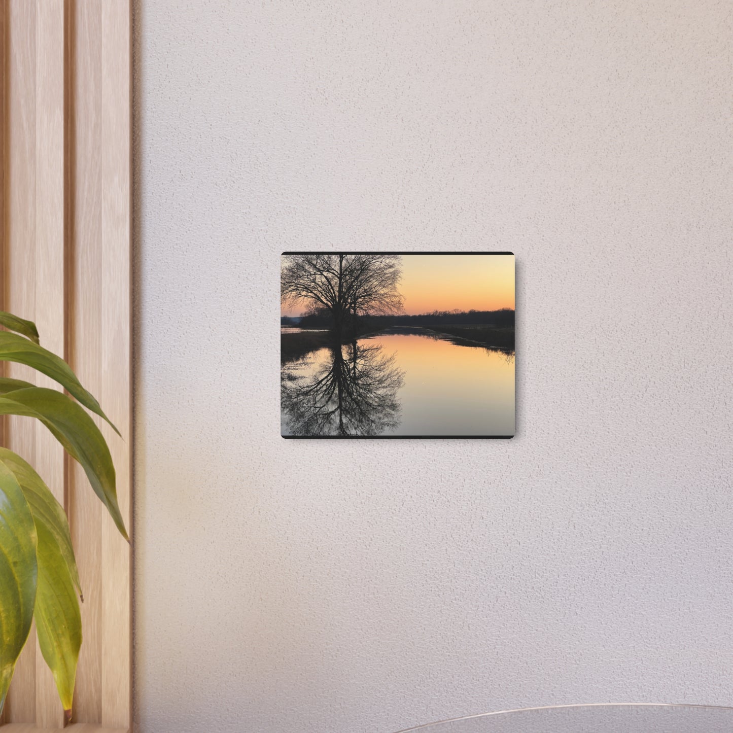 “Reflection At Sunset” Horizontal Metal Art Sign