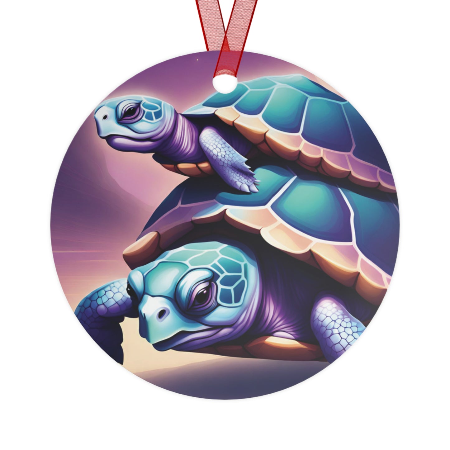 "Purple Turtles" Metal Ornaments