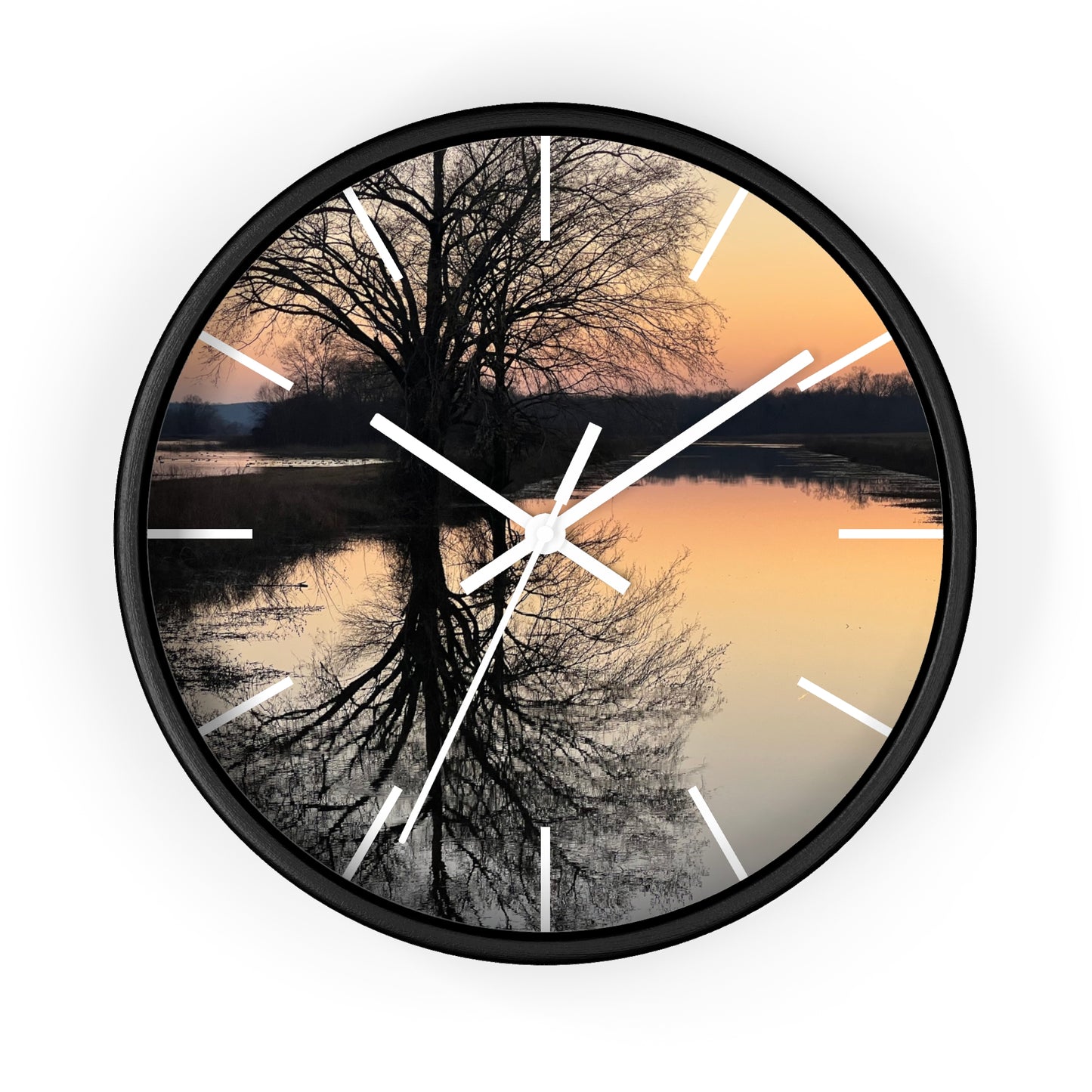 “Reflection At Sunset” Wall Clock