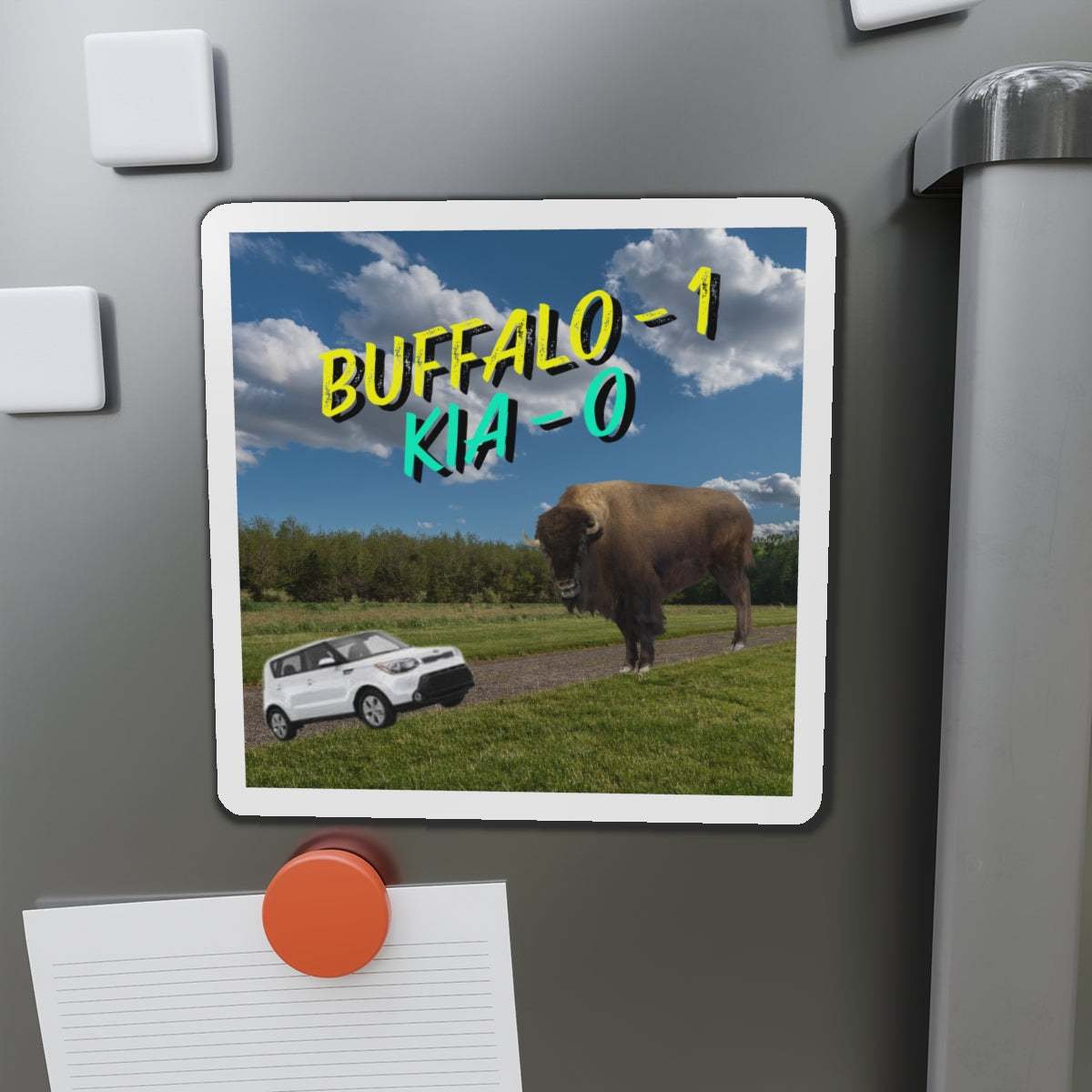 "Buffalo vs Kia" Die-Cut Magnets