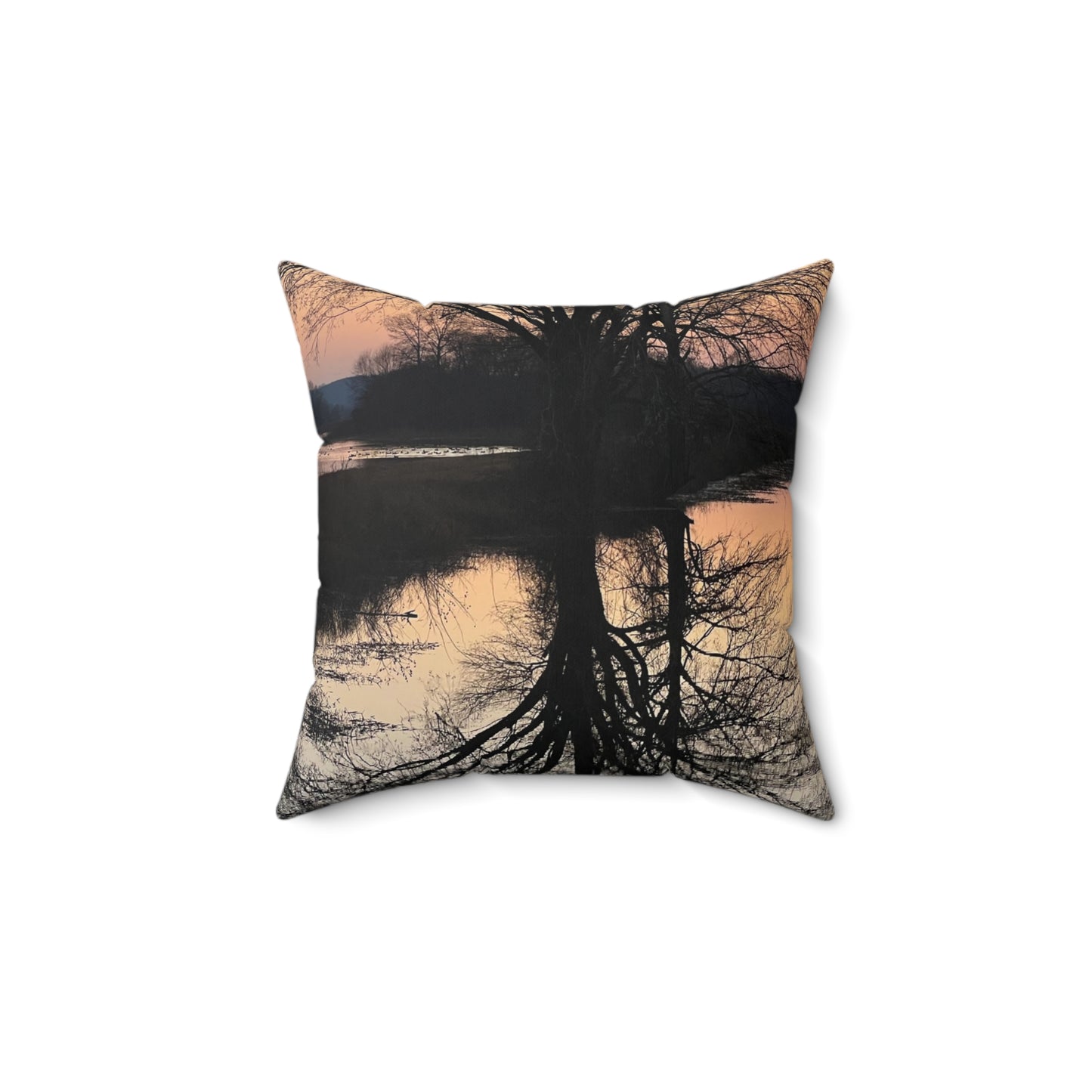 “Reflection At Sunset” Spun Polyester Square Pillow