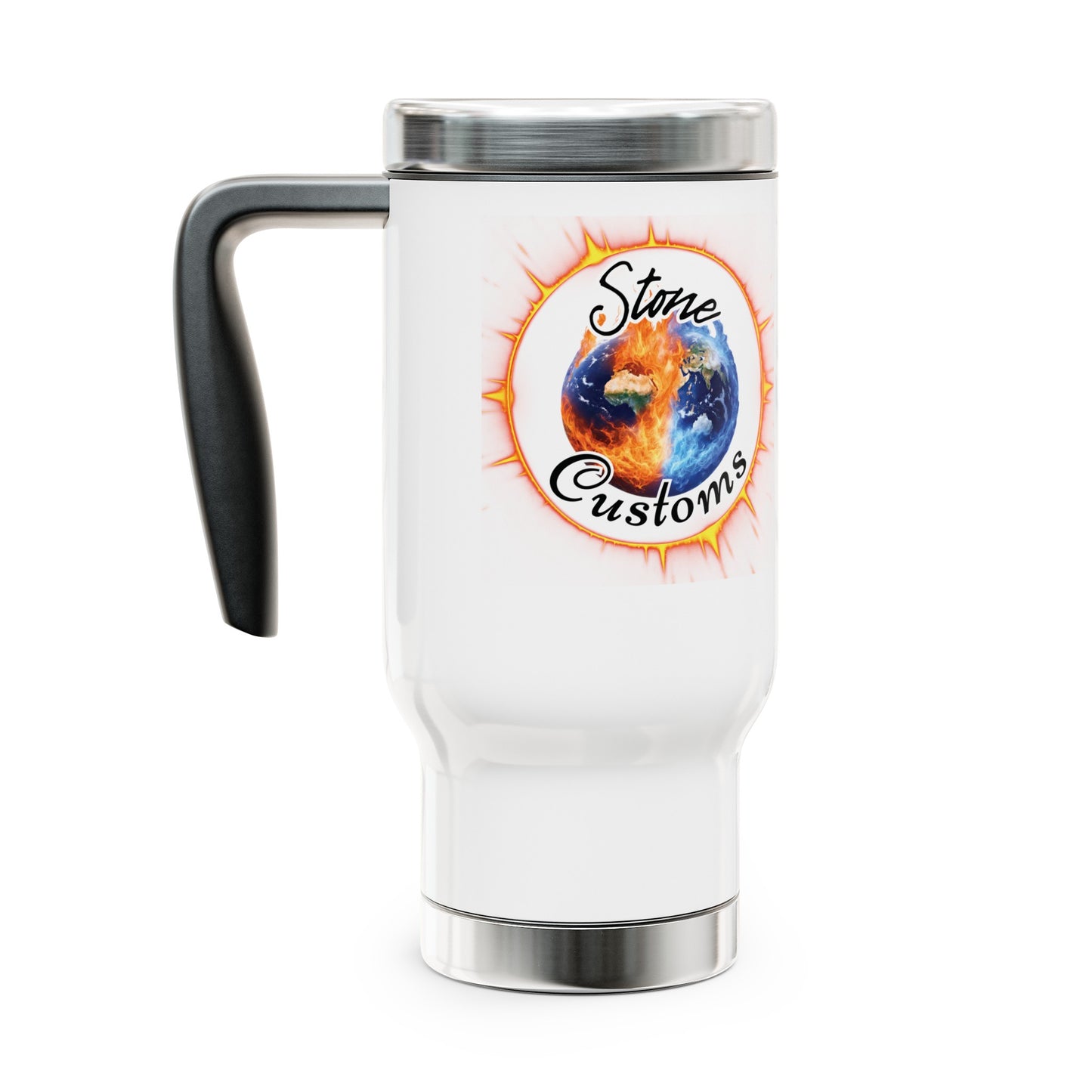 "Stone Customs" Stainless Steel Travel Mug with Handle, 14oz