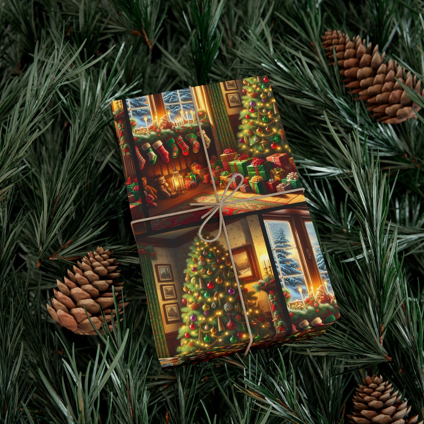 "Christmas Tree & Stockings" Gift Wrap Papers