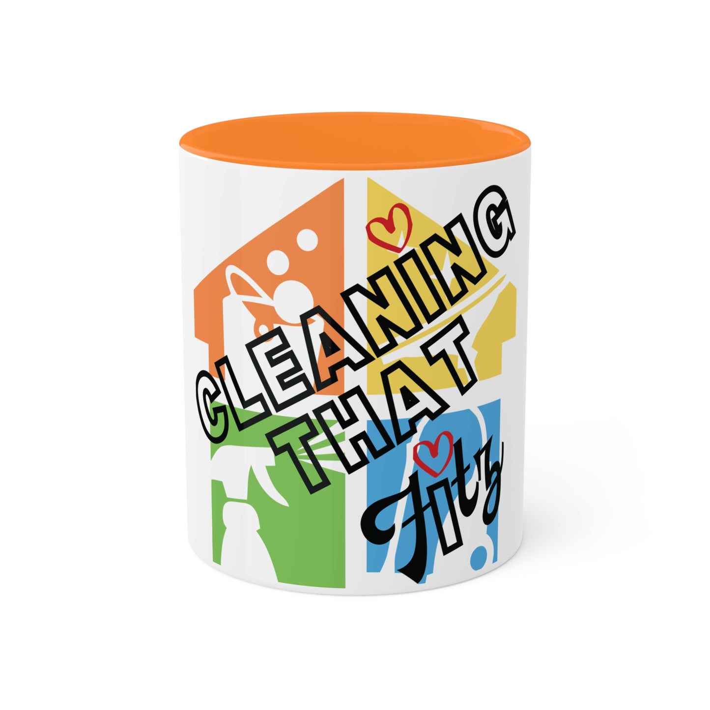 "Cleaning That Fitz" Logo Colorful Mugs, 11oz