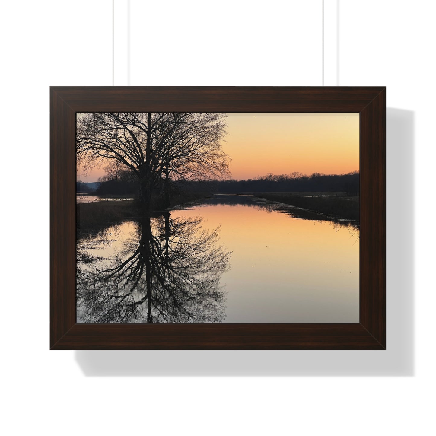 “Reflection At Sunset” Framed Horizontal Poster